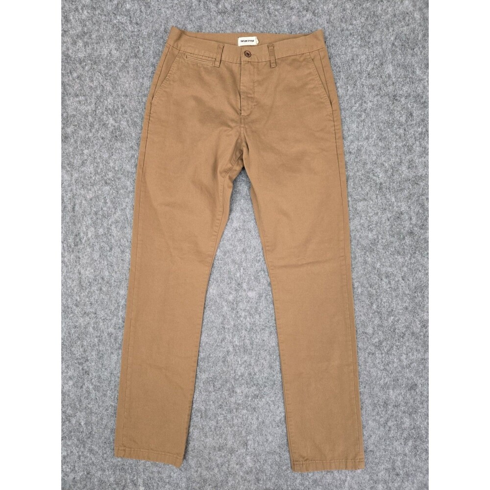 Taylor Stitch Democratic Foundation Pants Mens 32 x 35 Khaki Organic Cotton